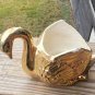 Swan 22k Gold Dip Porcelain Ceramic Vase Planter Candle/Jewelry Holder USA Made