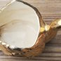 Swan 22k Gold Dip Porcelain Ceramic Vase Planter Candle/Jewelry Holder USA Made