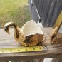Swan 22k Gold Dip Porcelain Ceramic Vase Planter Candle/Jewelry Holder USA Made