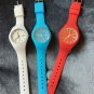 Three Skmei Rubber Band Watches Red White And Blue Japan movement Lot