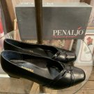 Penaljo Black  Leather Womens Heels 8.5