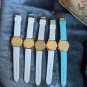 Five Geneva Watched  Round Face Stylish mixed color rubber bands lot. Fun.