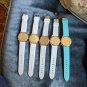 Five Geneva Watched  Round Face Stylish mixed color rubber bands lot. Fun.