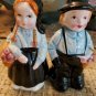 Vintage Large Porcelain Dutch Salt And Pepper Shakers 4.75" tall