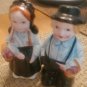 Vintage Large Porcelain Dutch Salt And Pepper Shakers 4.75" tall