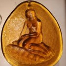 Vintage Amber Glass Tear Shaped image 9" by 6"