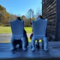 THAMES PORCELAIN FIGURINES COLONIAL MAN & WOMAN IN CHAIRS/2 PC/Japan/handpainted