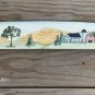 Signed Wooden Wall Art of Barn Farm scene hand Painting
