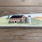 Signed Wooden Wall Art of Barn Farm scene hand Painting