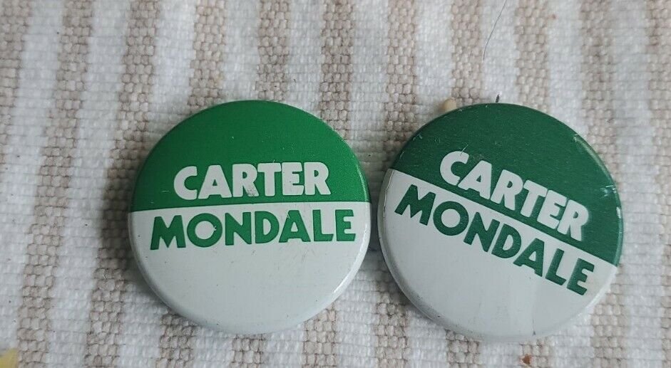Two Carter Mondale Pin Buttons
