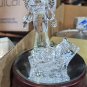 Ice Clear Holy Night Music Box Angel And Baby In Crib Figures