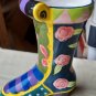Milson And Louis Hand Painted Porcelain Boot.