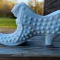Vintage Fenton White Milk Hobnail Glass Shoe Slipper