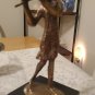 Brass Lady playing the Flute Art Statue