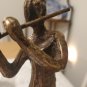 Brass Lady playing the Flute Art Statue
