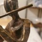 Brass Lady playing the Flute Art Statue