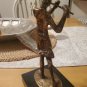 Brass Lady playing the Flute Art Statue