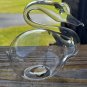 Knobler Clear Glass Swan set of four. 4" tall each