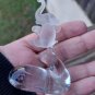 Frosted Glass Standing Elephant Figurine Sculpture on Clear Glass Base 3.5" Tall