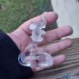 Frosted Glass Standing Elephant Figurine Sculpture on Clear Glass Base 3.5" Tall