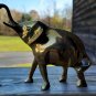 Vintage Mid 20th Century Small Gold Brass Elephant Made in India 4"