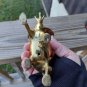 Vintage Mid 20th Century Small Gold Brass Elephant Made in India 4"