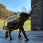 Vintage Mid 20th Century Small Gold Brass Elephant Made in India 4"