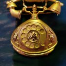 Old Fashion Phone Gold Tone Broach Pin