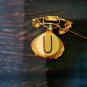 Old Fashion Phone Gold Tone Broach Pin