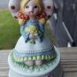 Vintage Flambro Fine Porcelain Rotating Music Box With Little Girl Taiwan
