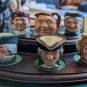 Six Miniatures Royal Doulton Mugs With Fine Wood Stand