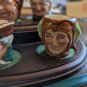 Six Miniatures Royal Doulton Mugs With Fine Wood Stand