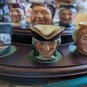 Six Miniatures Royal Doulton Mugs With Fine Wood Stand