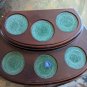 Six Miniatures Royal Doulton Mugs With Fine Wood Stand