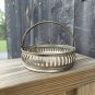 Vintage Metal Small Basket With Black & White Scene Print Made In Germany