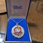 Vintage Blackinton Pewter Clown Face Chain & Pendant Necklace New In Box USA
