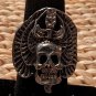 Vintage Skull and Wing Dagger Biker's Ring size 7 Adjustable