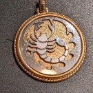 Vintage Golden Scorpio Medallion Pendant