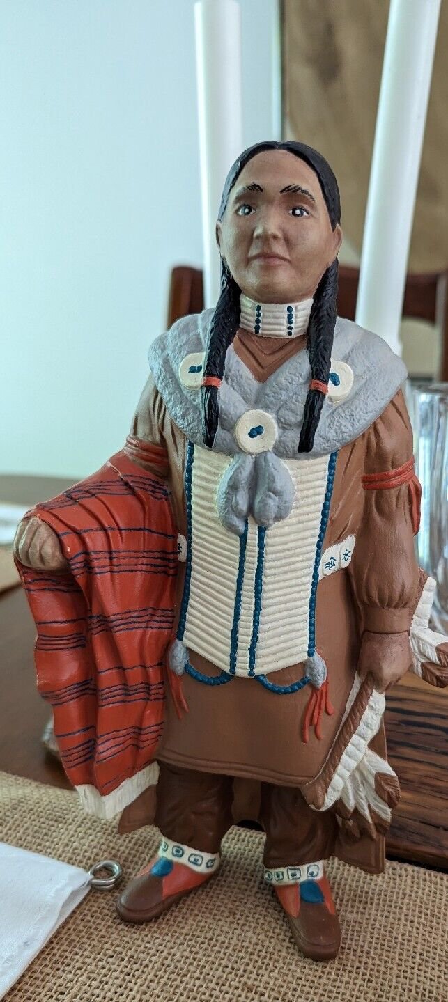 Traditional Native American Ceramic Figurine, hand painted and detailed.