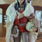 North America Native American Ceramic Figure Clad In Winter Attire
