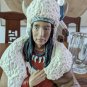 North America Native American Ceramic Figure Clad In Winter Attire