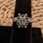Vintage Avon White and Light Blue Rhinestone Ring, Size 5 With Guard, 7 If Out