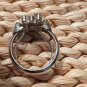 Vintage Avon White and Light Blue Rhinestone Ring, Size 5 With Guard, 7 If Out