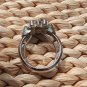 Vintage Avon White and Light Blue Rhinestone Ring, Size 5 With Guard, 7 If Out