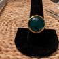 Round Faceted Aventurine 925 Sterling Silver Ring Size 10
