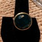 Round Faceted Aventurine 925 Sterling Silver Ring Size 10