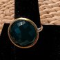 Round Faceted Aventurine 925 Sterling Silver Ring Size 10