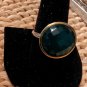 Round Faceted Aventurine 925 Sterling Silver Ring Size 10