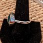 Round Faceted Aventurine 925 Sterling Silver Ring Size 10