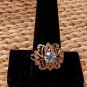 Golden 925 Silver K's Ring With Cz Center And Sides, Size 10